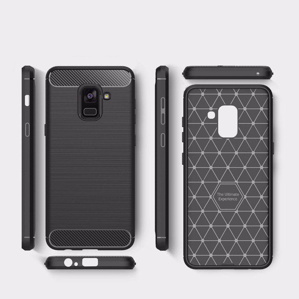 Bakeey-Carbon-Fiber-Anti-Fingerprint-Soft-TPU-Protective-Case-For-Samsung-Galaxy-A8-Plus-2018-1276095